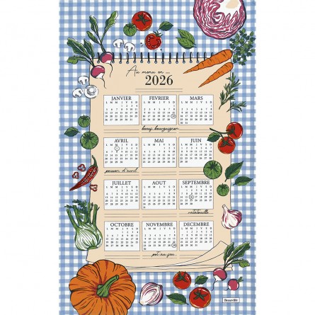 Torchon calendrier Au menu 2026