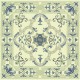 Nappe Trianon - Fond crème/bleu