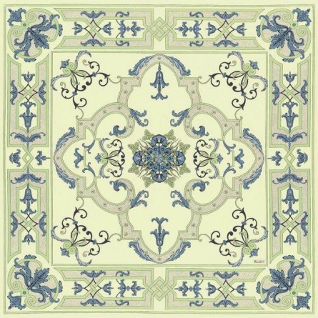 Trianon Tablecloth - Cream ground/blue