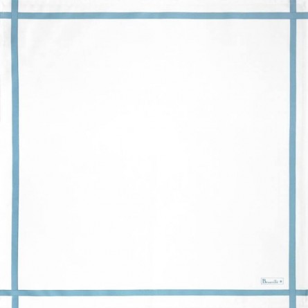 Zweifarbige Serviette - weiß/Azur