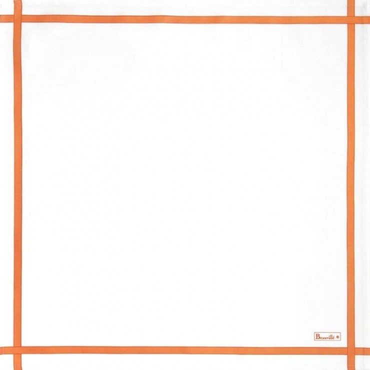 Zweifarbige Serviette - weiß/Mandarine