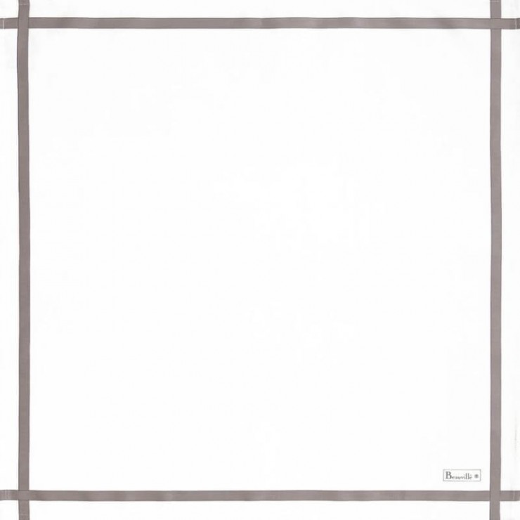 Serviette Bicolore - Blanc/Taupe