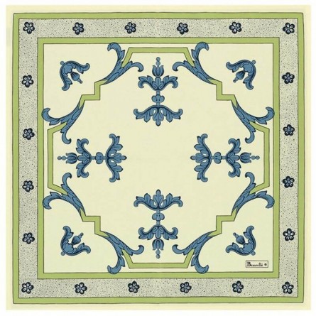 Trianon Serviette - Creme grund/blau