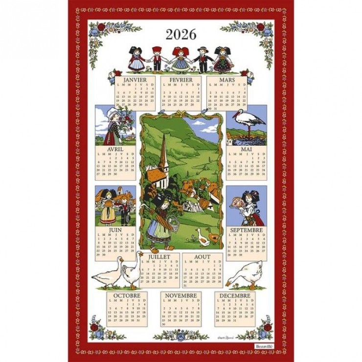 Torchon calendrier Hansi 2026