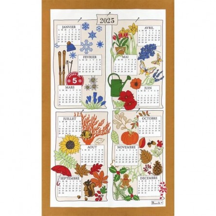 Les Saisons 2025 Calendar Tea-Towel