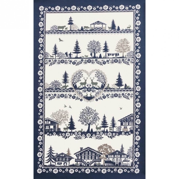 Chalets enchantés Tea towel