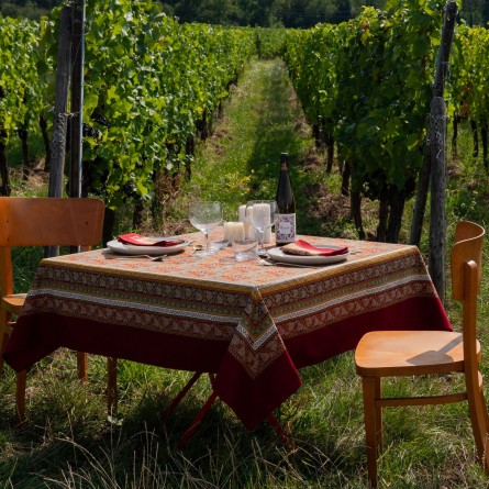 Nappe Feuilles de Vigne - Rouge