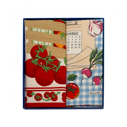Coffret Cadeau Torchons Saveurs du marché