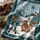 Teddy au Ski Tea-Towel