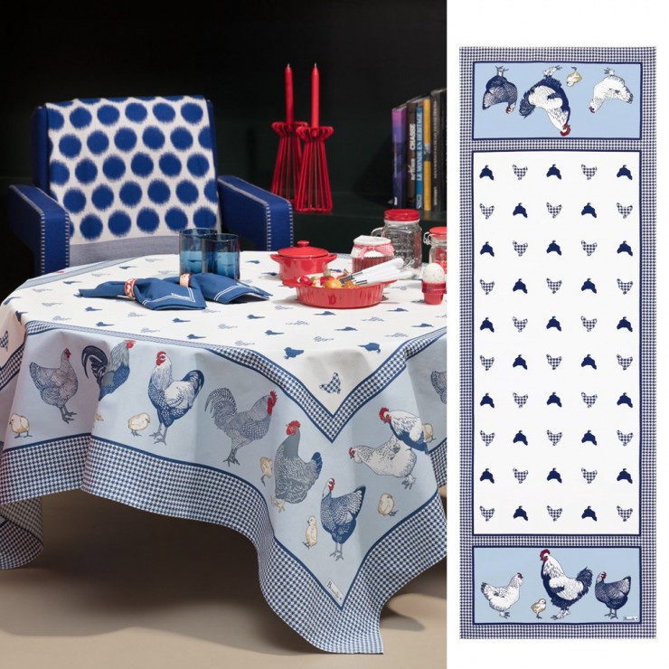 Chemin de table Picoti - Bleu