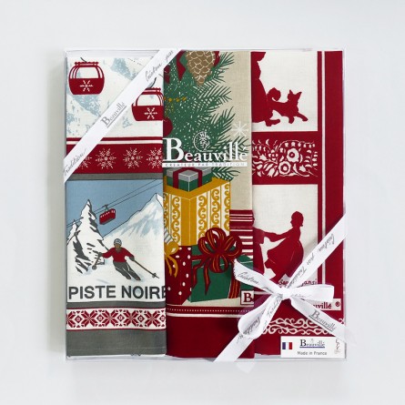 Tea-towel gift box Traditions de Noël