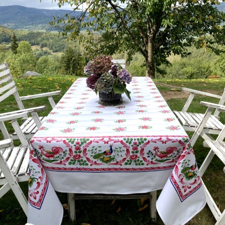 Nappe Les Coqs - Rose