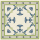 Serviette Trianon - Fond crème/bleu