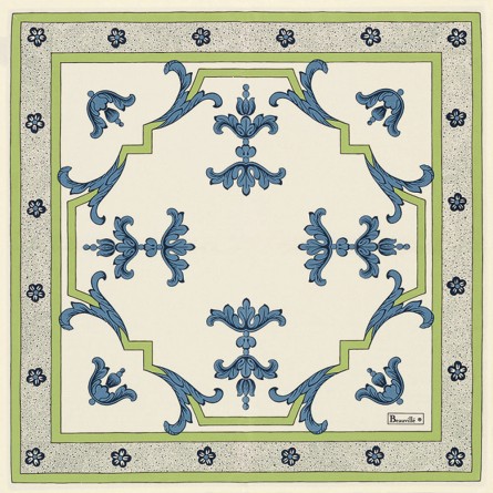 Trianon Napkin - Cream ground/blue