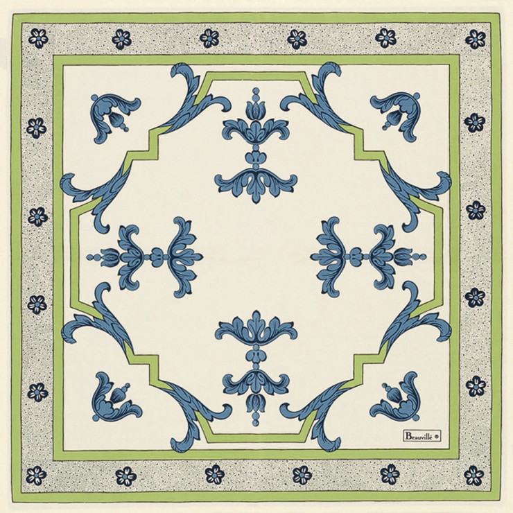 Trianon Napkin - Cream ground/blue