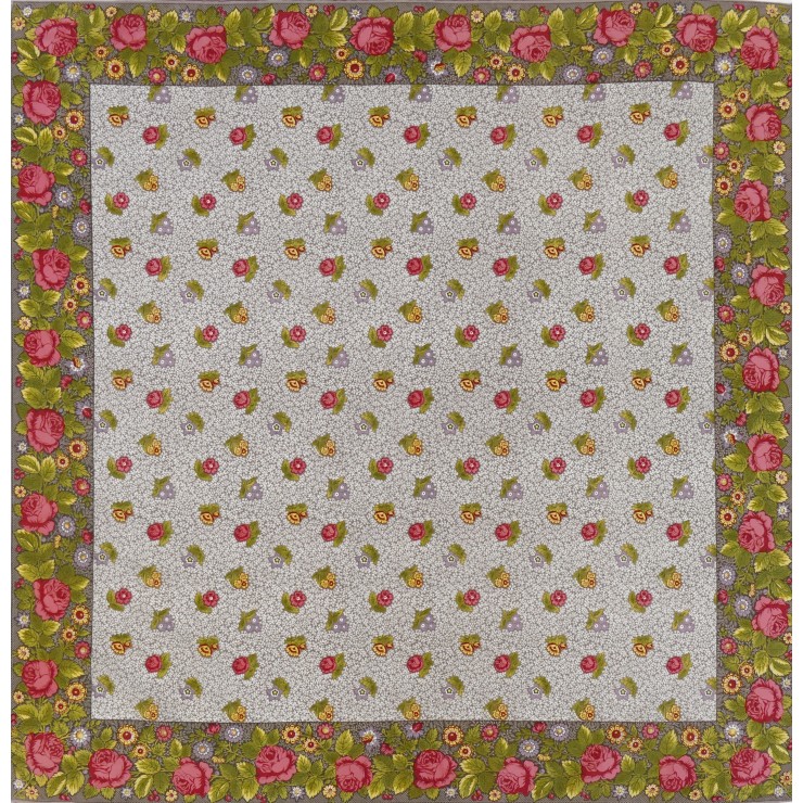 Foulard Roses Anciennes - Quartz