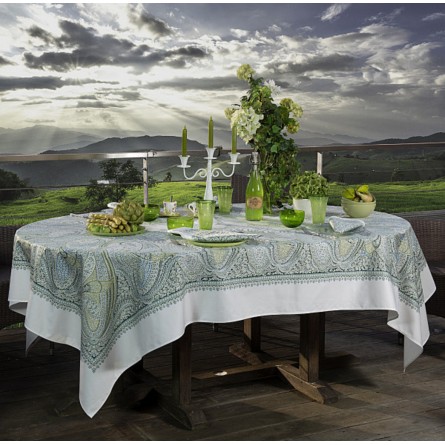Ceylan coated Tablecloth Lime Tree