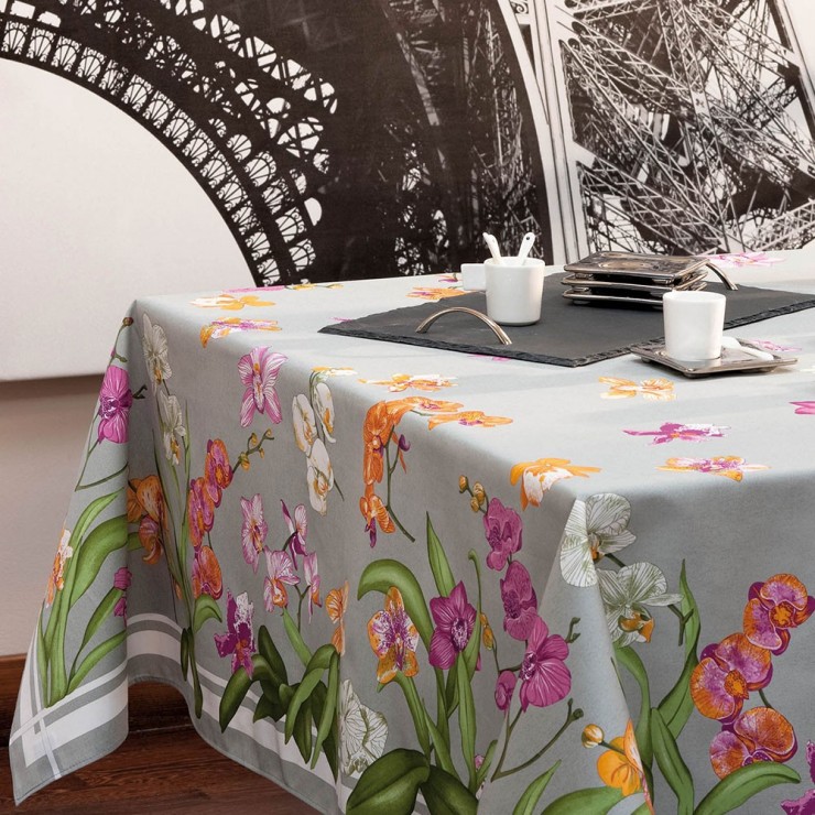 Orchidées Tablecloth - Grey