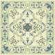 Nappe Trianon - Fond crème/bleu