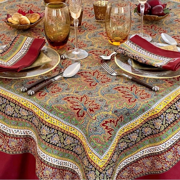 Nappe Feuilles de Vigne - Rouge