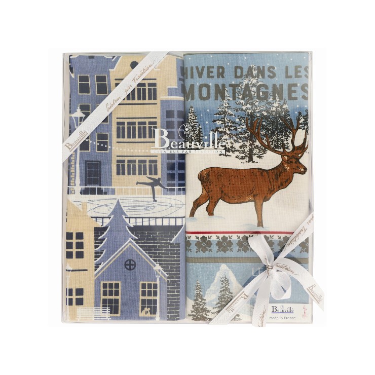 Scènes d'Hiver Tea-towel Gift Box