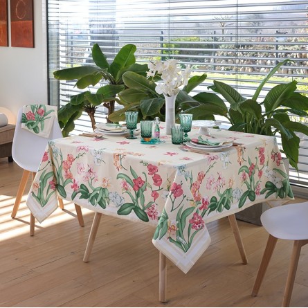 Orchidées Tablecloth - Green