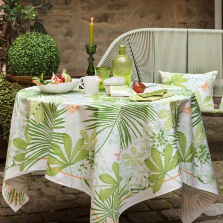 Grandes Palmes coated Tablecloth