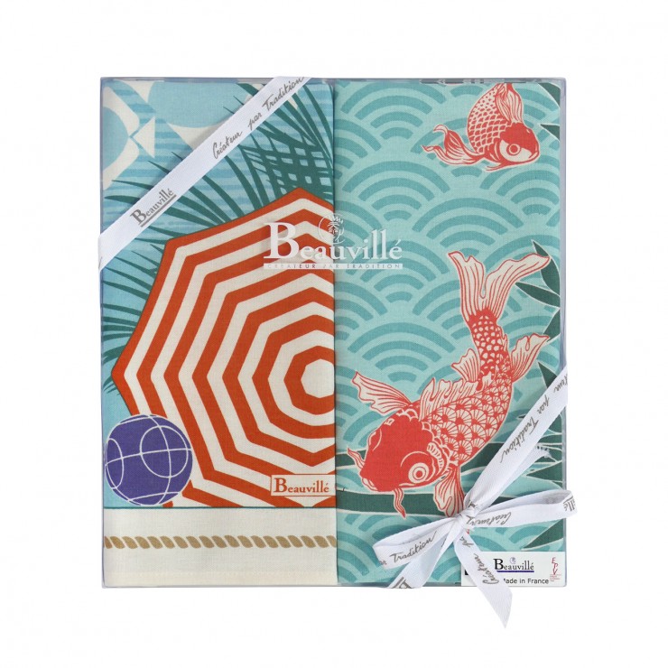 Tea towel gift box Comme un poisson dans l'eau