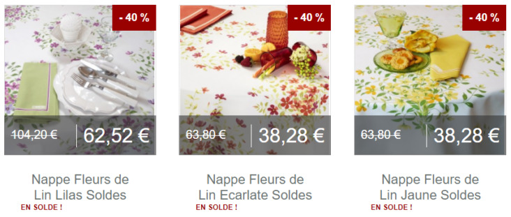 Nappes Fleurs de Lin Soldes