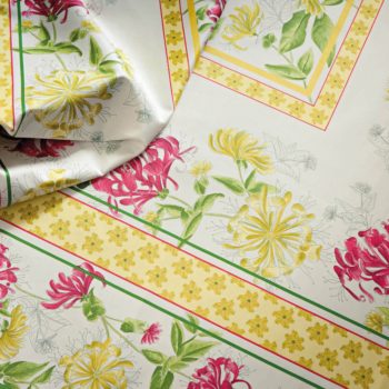 nappe fleurs rose jaune