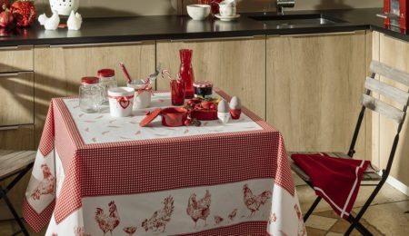 nappe luxe poules rouge