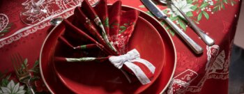 Il tovagliolo rosso Magie de Noël di Beauvillé, con i suoi motivi raffinati e i suoi colori caldi, è ideale per aggiungere un tocco festoso ed elegante ai vostri pasti natalizi.