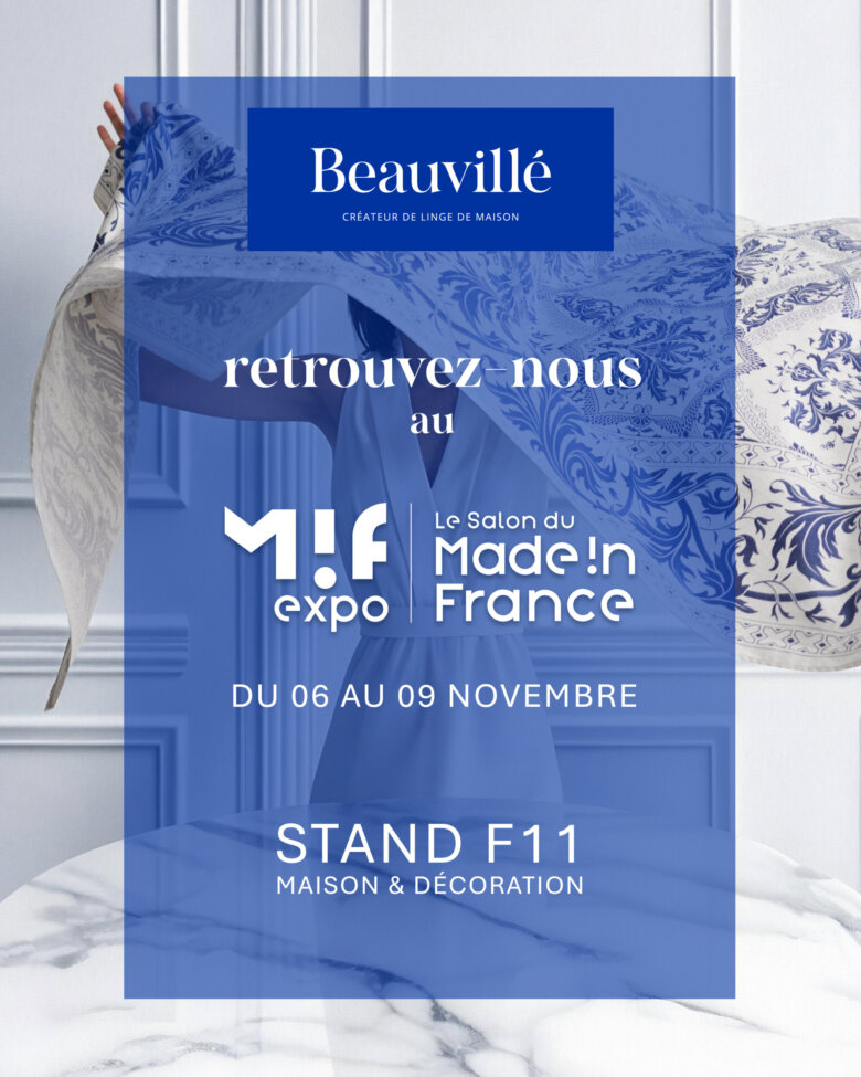 Carton d'invitation au salon du Made In Ftance qui se tient du 06 au 09 novembre 2025 à Paris - Porte de Versailles. Vous pourrez retrouver Beauvillé au stand F11.